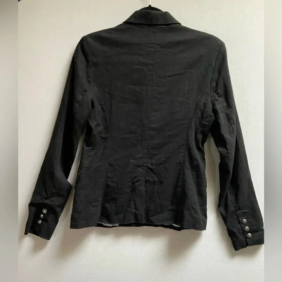 Harve Benard black  linen blazer Sz 6 - Picture 2 of 13